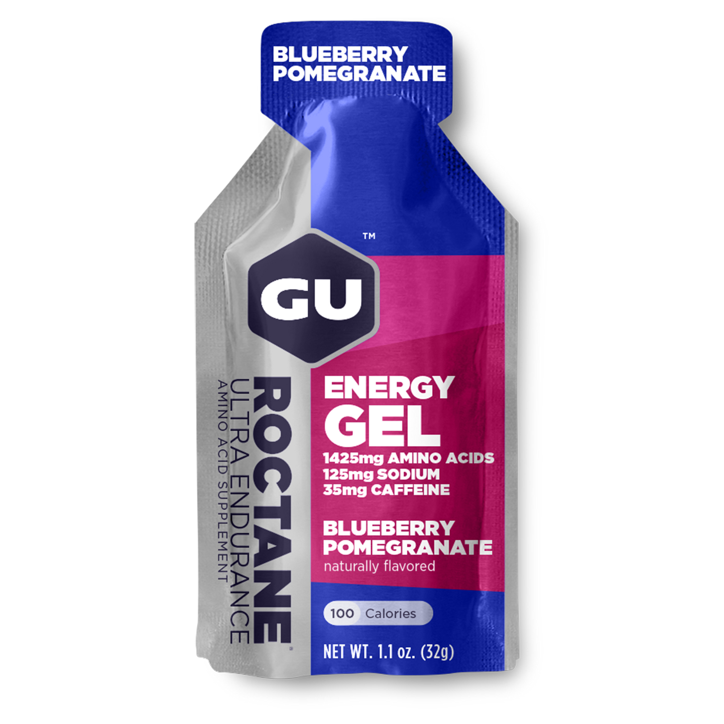 GU Energy Labs Roctane Energy Gel pack in cherry lime flavor, 1.1oz premium energy gel for athletes and endurance sports.