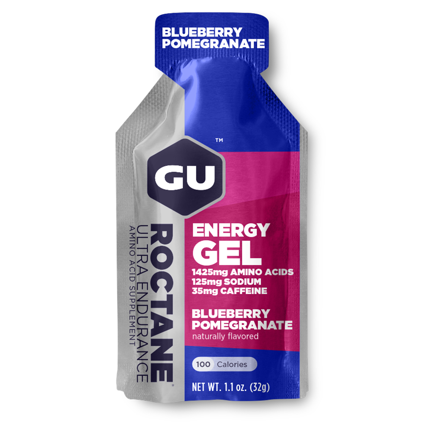 GU Energy Labs Roctane Energy Gel pack in cherry lime flavor, 1.1oz premium energy gel for athletes and endurance sports.