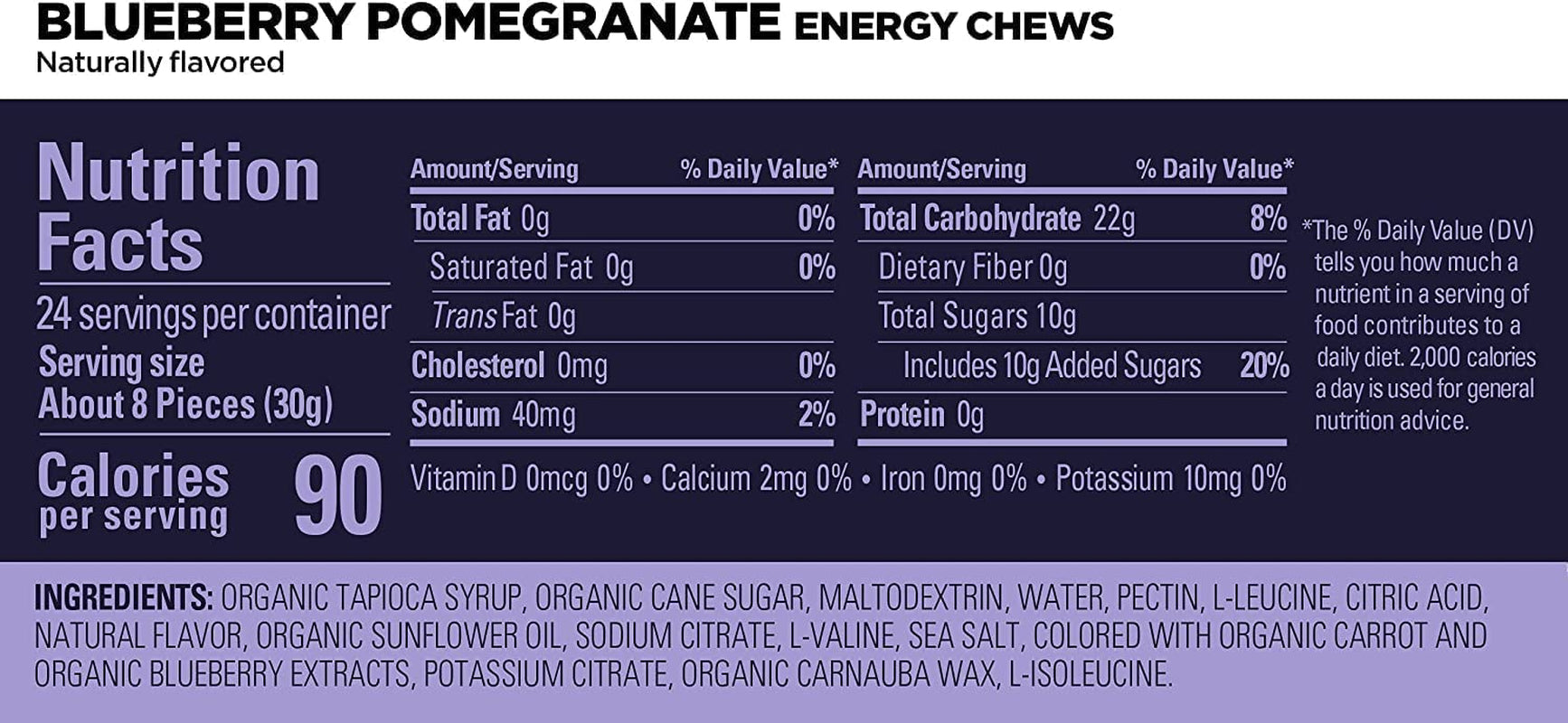 GU Energy Chews with electrolytes, vegan, gluten-free, dairy-free gummies for on-the-go energy, shown in 12 colorful bags.