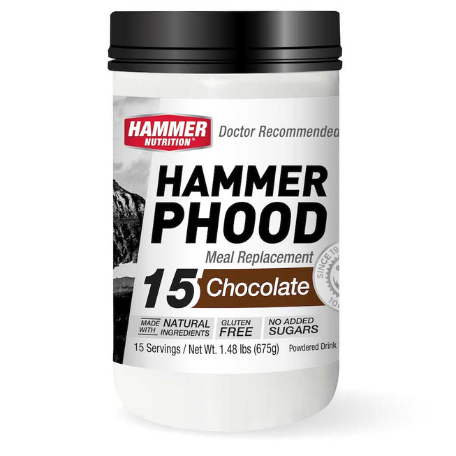 Hammer Phood Meal Replacement Drink Mix by Hammer Nutrition in a box, showing the product packaging and branding.