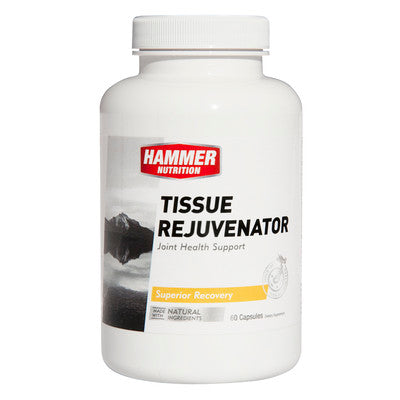Hammer Nutrition Tissue Rejuvenator joint supplement in 120 capsules, designed to support joint health and flexibility.