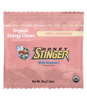 Honey Stinger Organic Energy Chews 12-pack featuring colorful, fruit-flavored energy chews in resealable pack, ideal for active athletes.