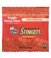 Honey Stinger Organic Energy Chews 12-pack featuring colorful fruit-flavored energy chews in a clear plastic package.