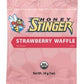 Organic Honey Stinger Waffles 16-pack featuring golden, crispy waffles with honey flavor on a white background.
