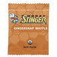 Honey Stinger Organic Waffles in a 16 pack, featuring gingersnap flavor with a golden-brown, crispy texture.