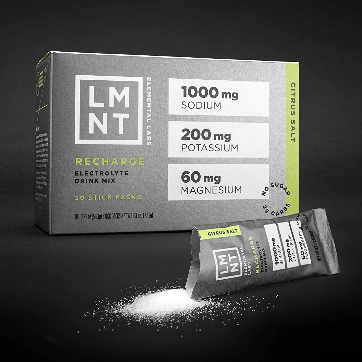 LMNT Electrolytes chocolate salt flavor, paleo-keto friendly electrolyte replacement drink mix in a package.