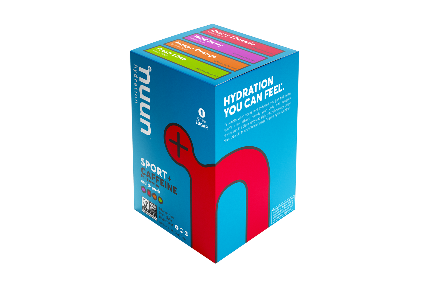 NUUN 3.0 Sport effervescent electrolyte tablets in a box, featuring Immunity and Rest formulas by Optygen HP.