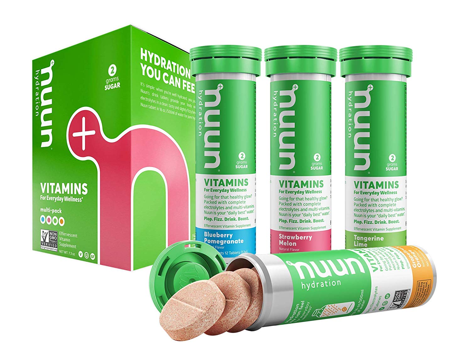 Optygen HP NUUN 3.0 Sport electrolyte tablets for immunity, rest, and hydration in a box of 4 or 8 tubes, 40/80 servings