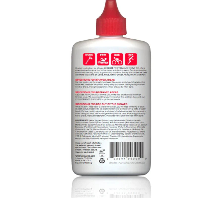PACELINE Products LEG LUBE Sport Shave Gel for smooth legs, ideal for biking, swimming, and triathlon performance.