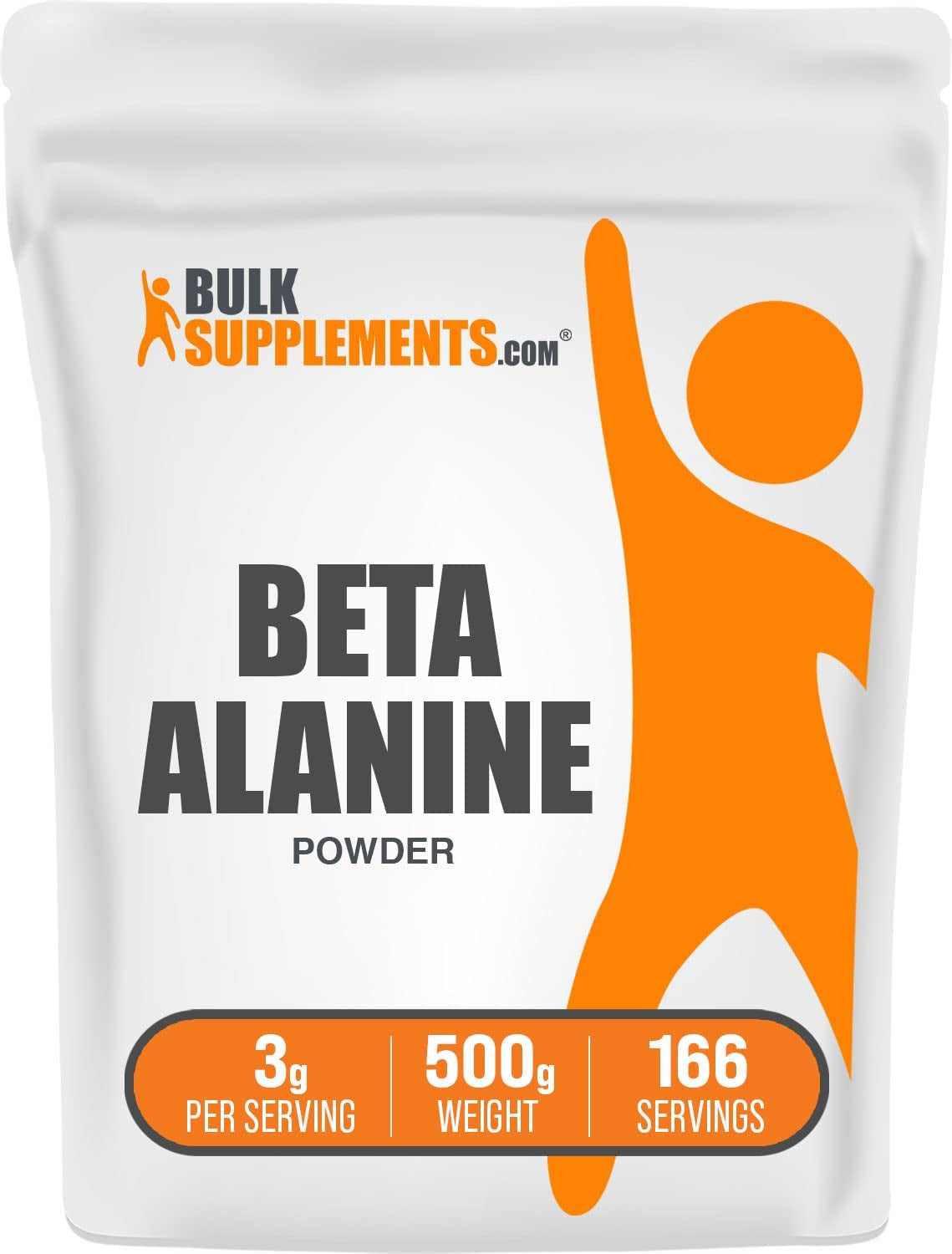 Beta Alanine Powder - Beta Alanine Pre Workout, Beta Alanine 3000Mg - Beta Alanine 500G, Beta Alanine Bulk - Unflavored, Pure & Gluten Free, 3G per Serving, 500G (1.1 Lbs)