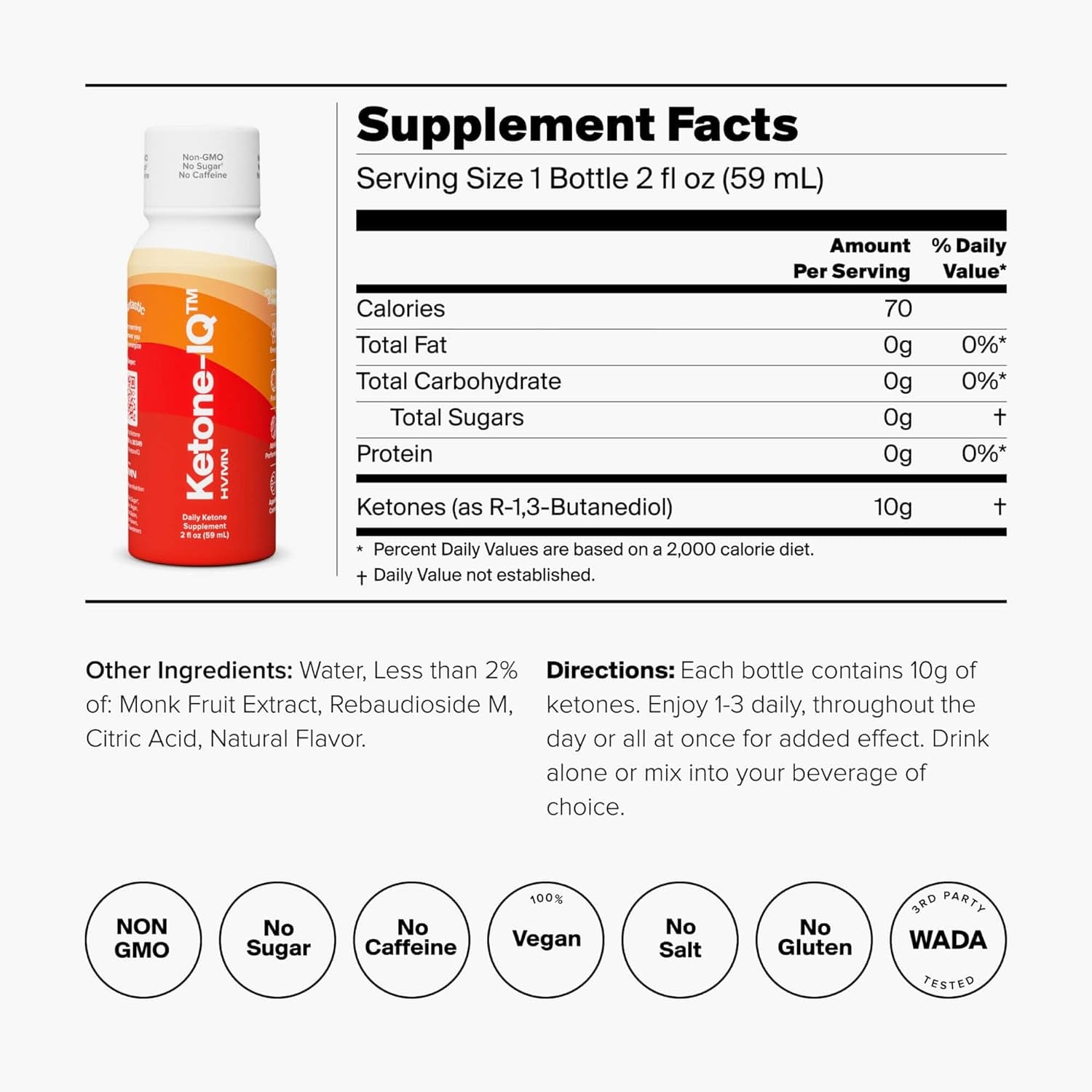 Pack of 24 PROLINE SPORTS NUTRITION Ketone IQ Shots, 2 oz energy drinks, sugar-free, caffeine-free, for brain and body boost.