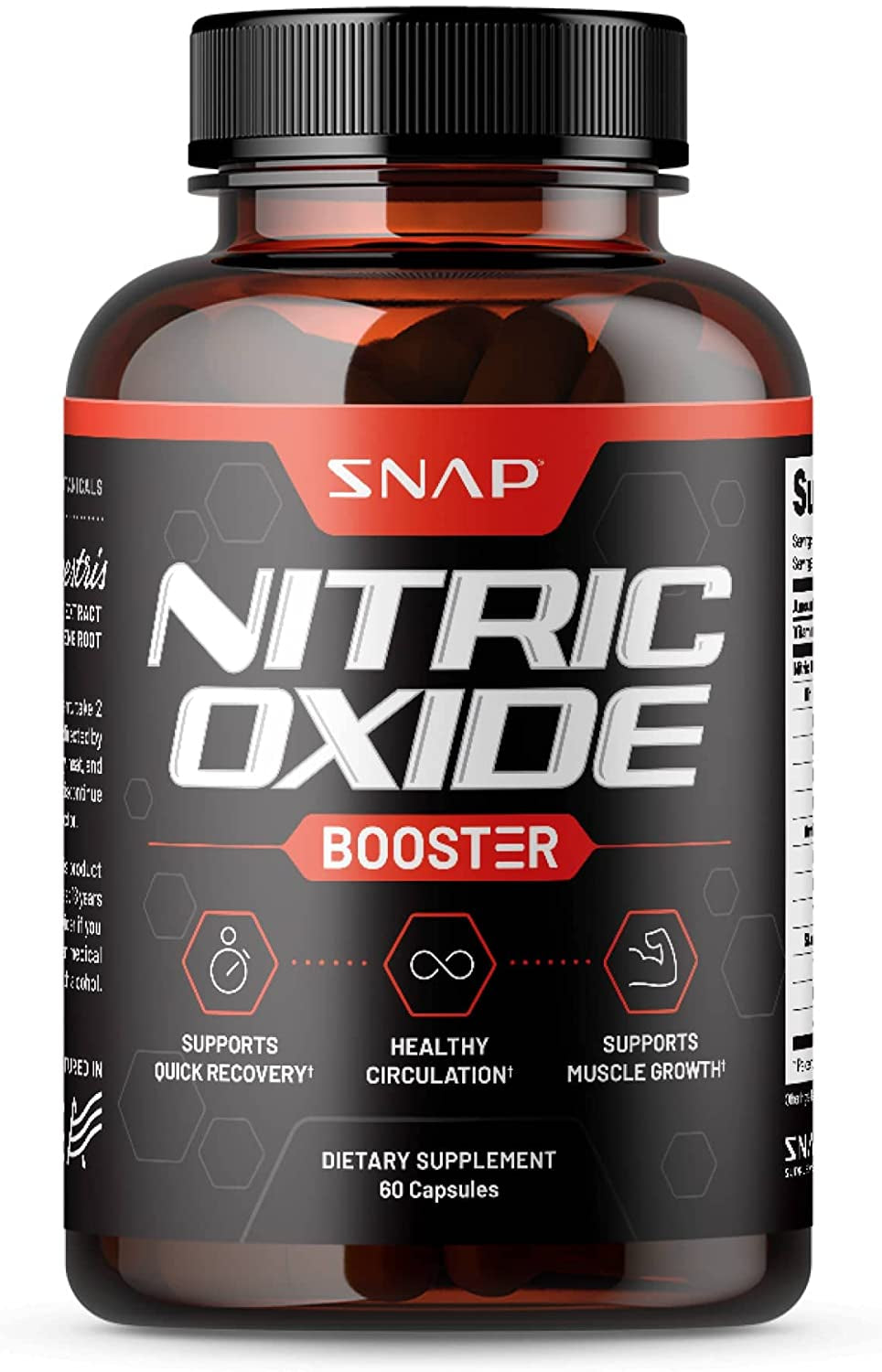 Proline Sports Nutrition Nitric Oxide Booster supplement for stamina and endurance, 60 count, showing the bottle and label.