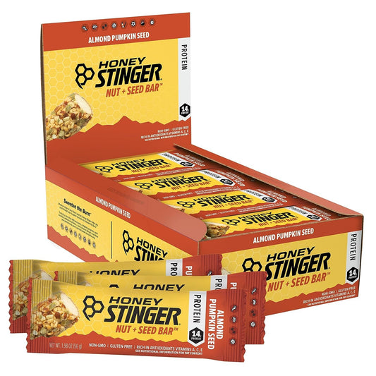 PROLINE SPORTS NUTRITION almond and pumpkin seed protein snack bar, healthy sports nutrition for exercise and recovery, box of 12.