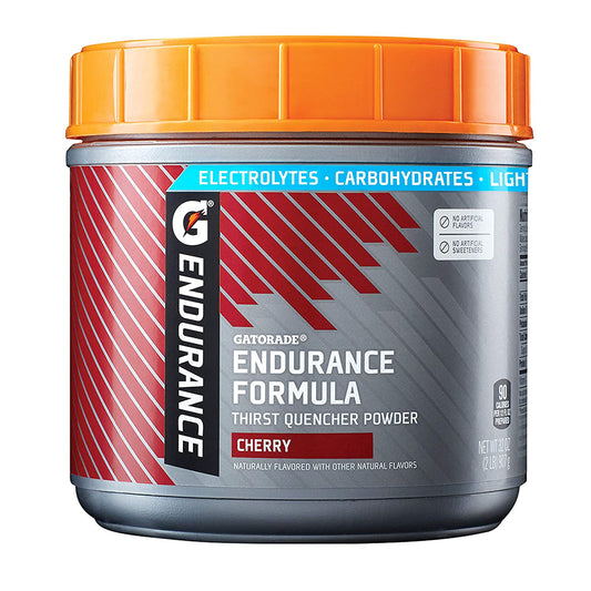 Endurance Formula Powder in Cherry flavor by PROLINE SPORTS NUTRITION, 32-ounce package, showing the cherry-flavored supplement container.