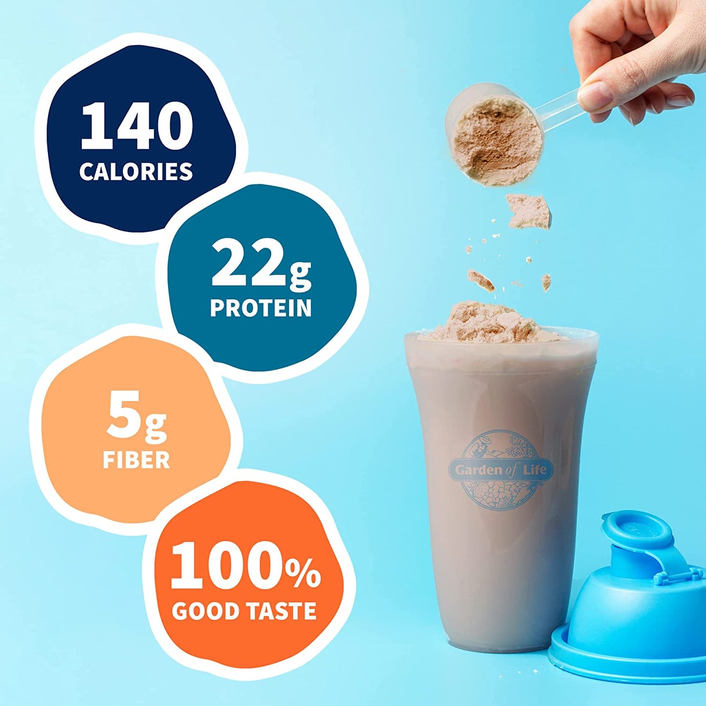 Chocolate vegan protein powder by PROLINE SPORTS NUTRITION, 22g raw plant protein with BCAAs, probiotics, digestive enzymes, gluten-free.
