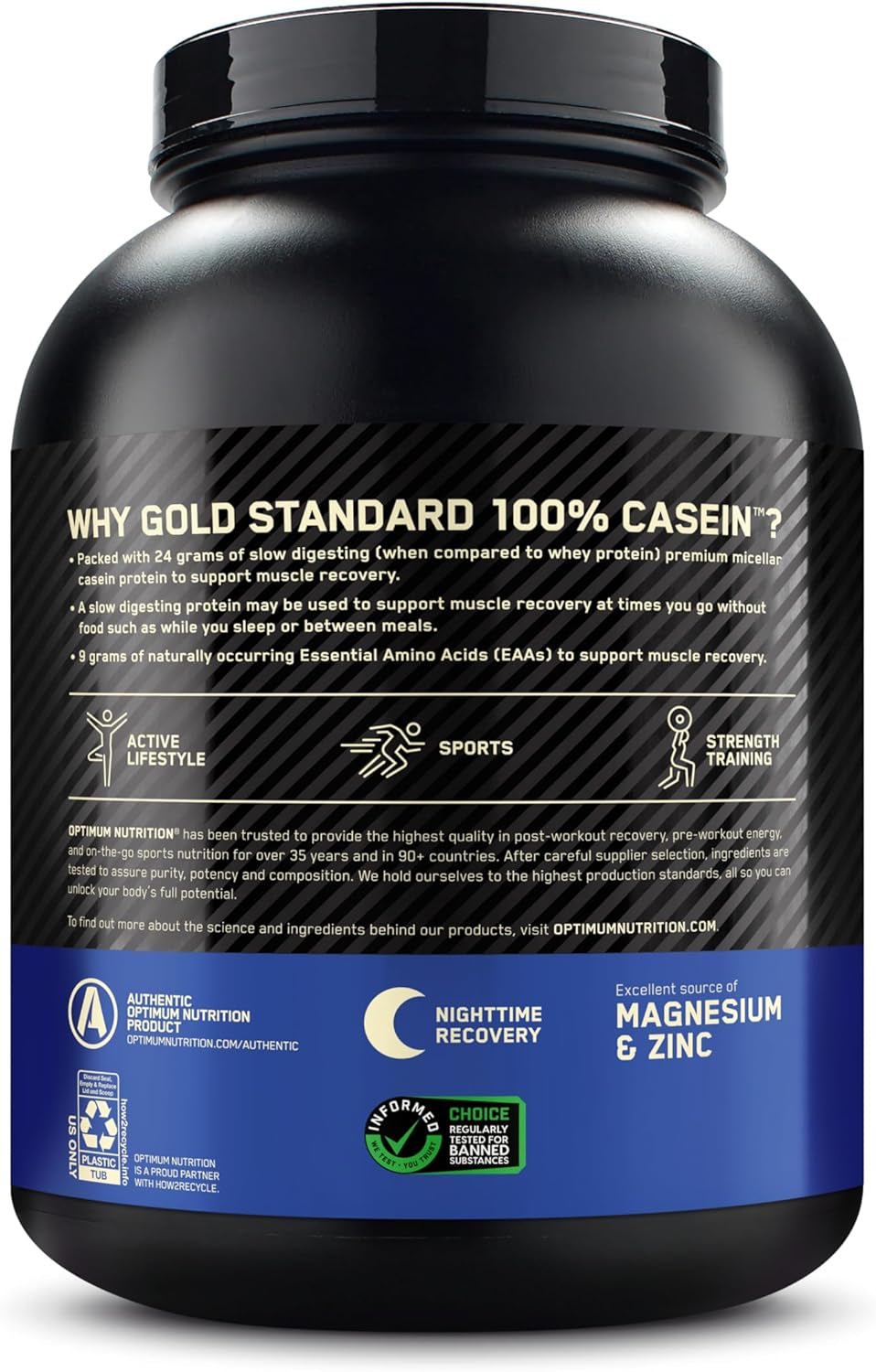 PROLINE SPORTS NUTRITION Gold Standard 100% Micellar Casein Protein Powder in Chocolate Supreme, 4-pound container, showing the product packaging.