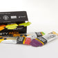 Assorted PROLINE SPORTS NUTRITION 60 ml energy gels in a variety pack of 7 for endurance and performance fueling.