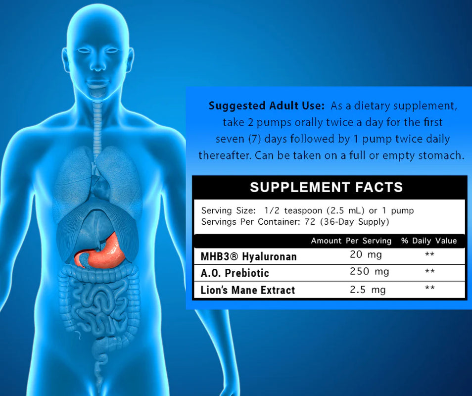 Proline Sports Nutrition Baxyl GI Gut & Digestive Support supplement bottle with label and dosage information.