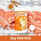 Proline Sports Nutrition Cinnamon Crunch Protein Powder jar showing label with nutritional info and product branding.