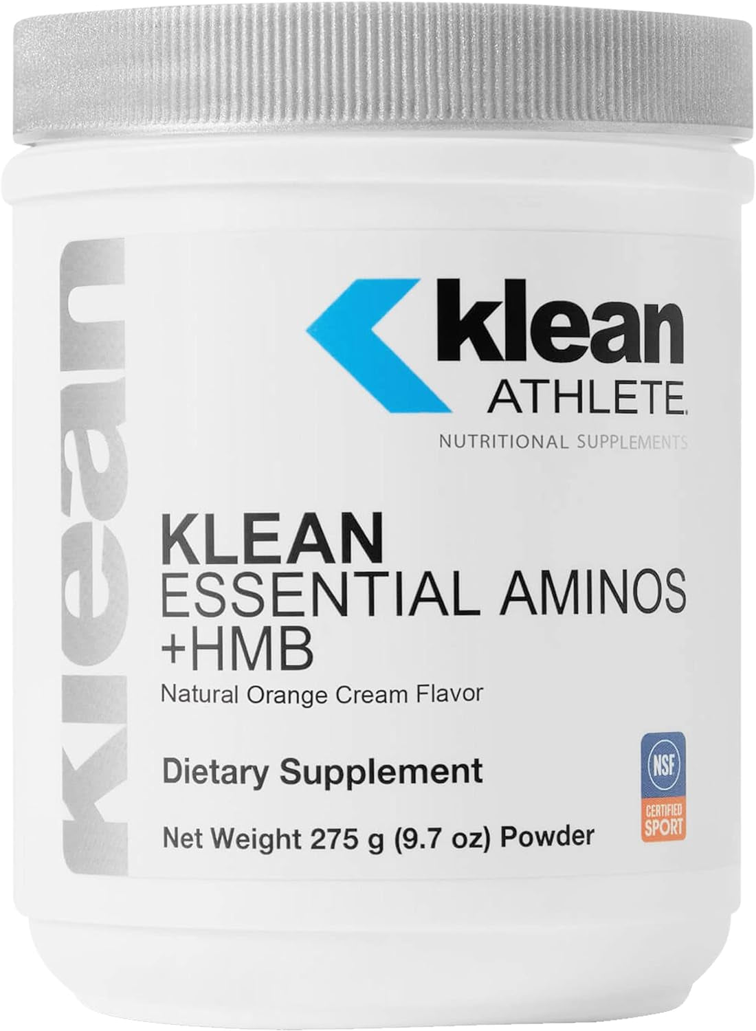 Proline Sports Nutrition Klean Essential Aminos +HMB supplement bottle with label showing amino acids, HMB, Vitamin D3, and glutamine.