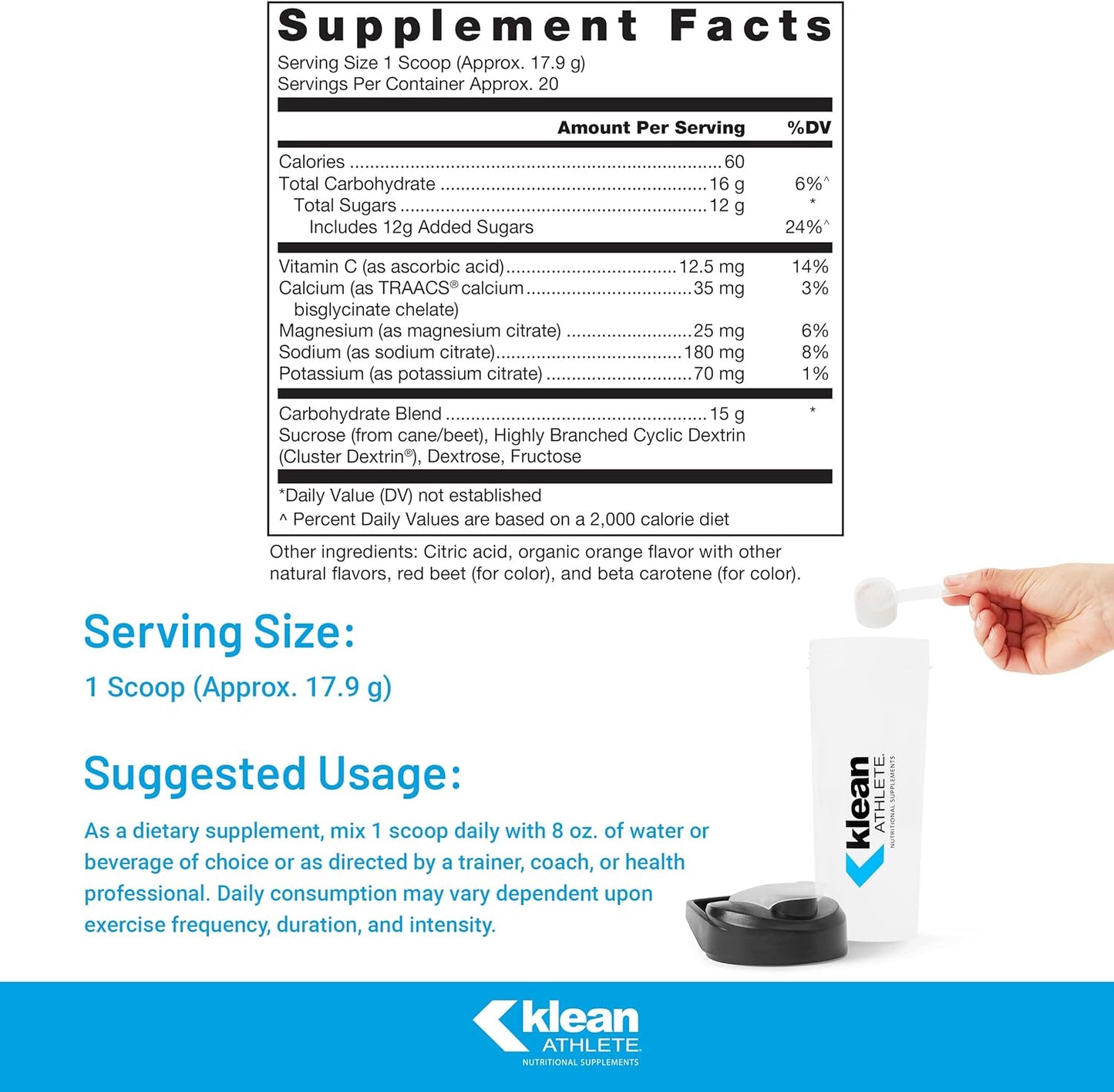 Klean Hydration | Electrolyte Replacement Formula to Hydrate, Maintain Electrolyte Balance, and Rehydrate during Physical Activity | 12.6 Ounces | Natural Orange Flavor
