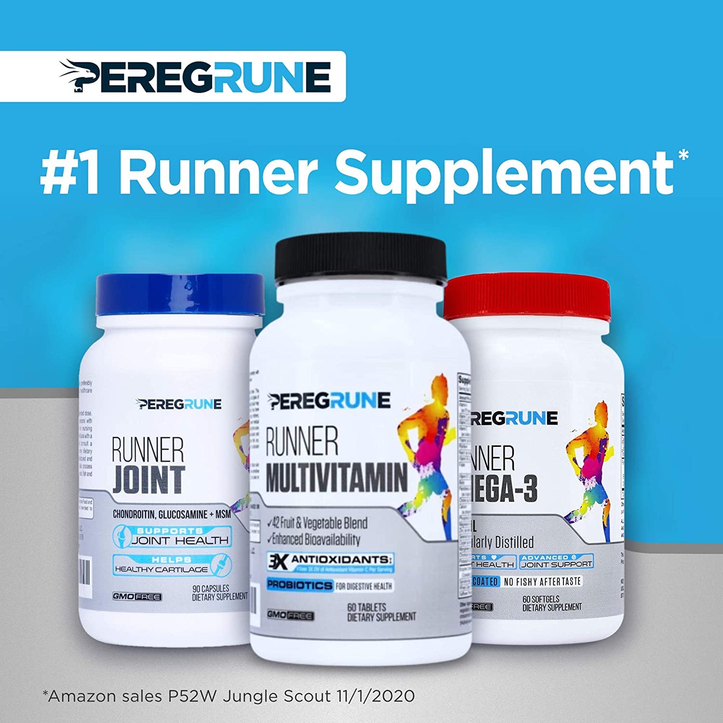 Proline Sports Nutrition Runner Multivitamin with antioxidants, B complex, probiotics, and whole foods for running recovery and endurance.