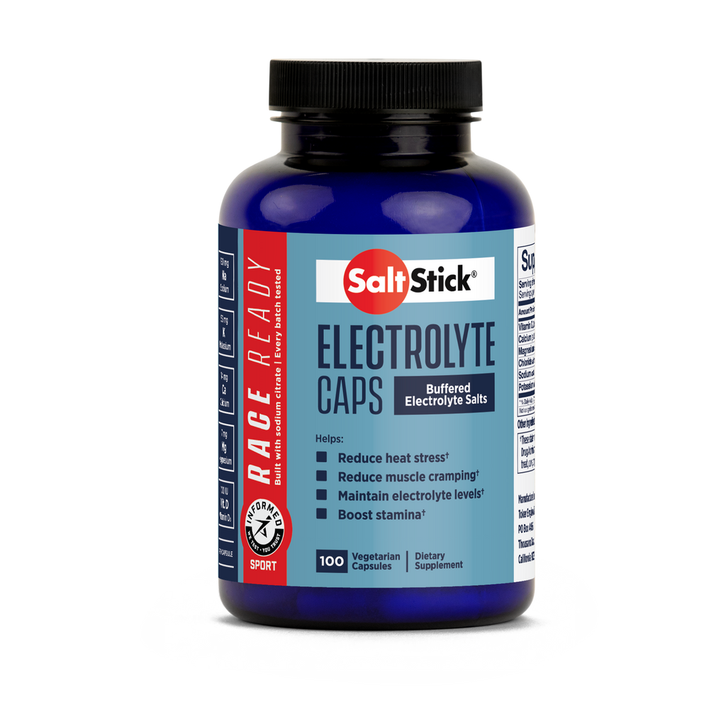 SaltStick Race Ready Capsules 100 by PROLINE SPORTS NUTRITION, showing the supplement bottle with capsules and label.