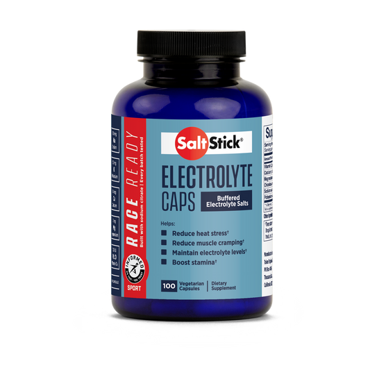 SaltStick Race Ready Capsules 100 by PROLINE SPORTS NUTRITION, showing the supplement bottle with capsules and label.