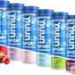Proline Sports Nutrition electrolyte tablets variety pack with 6 bottles, each containing 10 servings for proactive hydration.