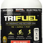 ProLine Sports Nutrition TriFuel energy and recovery drink container with 40 scoops, showcasing the product packaging.