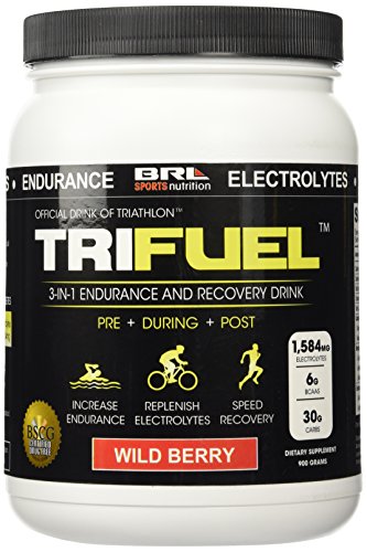 ProLine Sports Nutrition TriFuel energy and recovery drink container with 40 scoops, showcasing the product packaging.