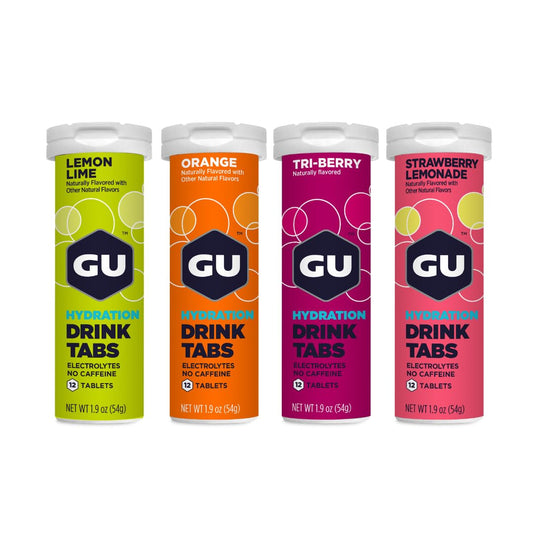 PROLINE SPORTS NUTRITION electrolyte replacement drink tablets in assorted flavors, designed for endurance sports like running and cycling.