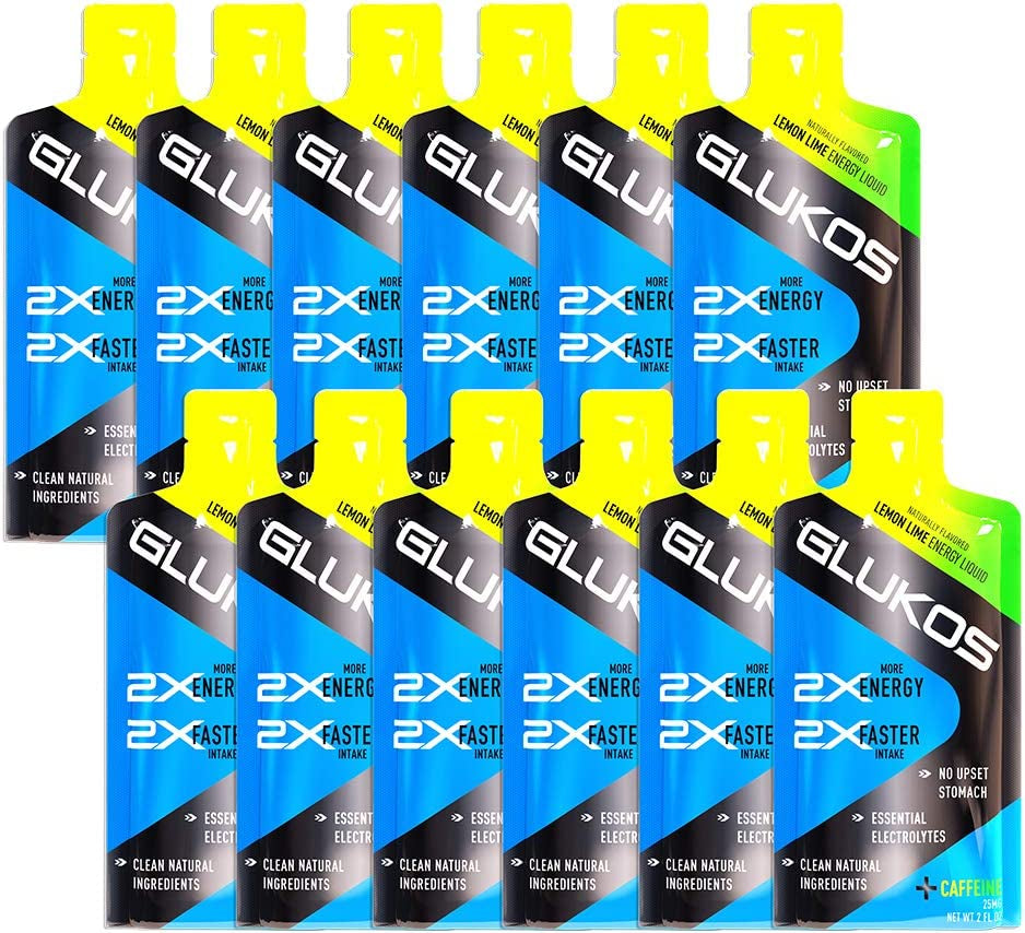 PROLINE SPORTS NUTRITION lemon-lime liquid gel in 2oz packets, arranged in a 12 count tray.