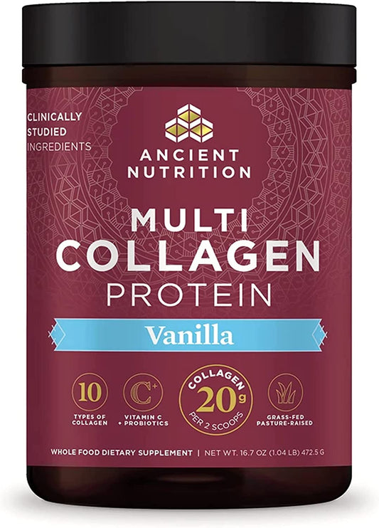 PROLINE SPORTS NUTRITION Collagen Powder Vanilla Protein with Vitamin C, hydrolyzed collagen peptides, supports skin, nails, and gut health.