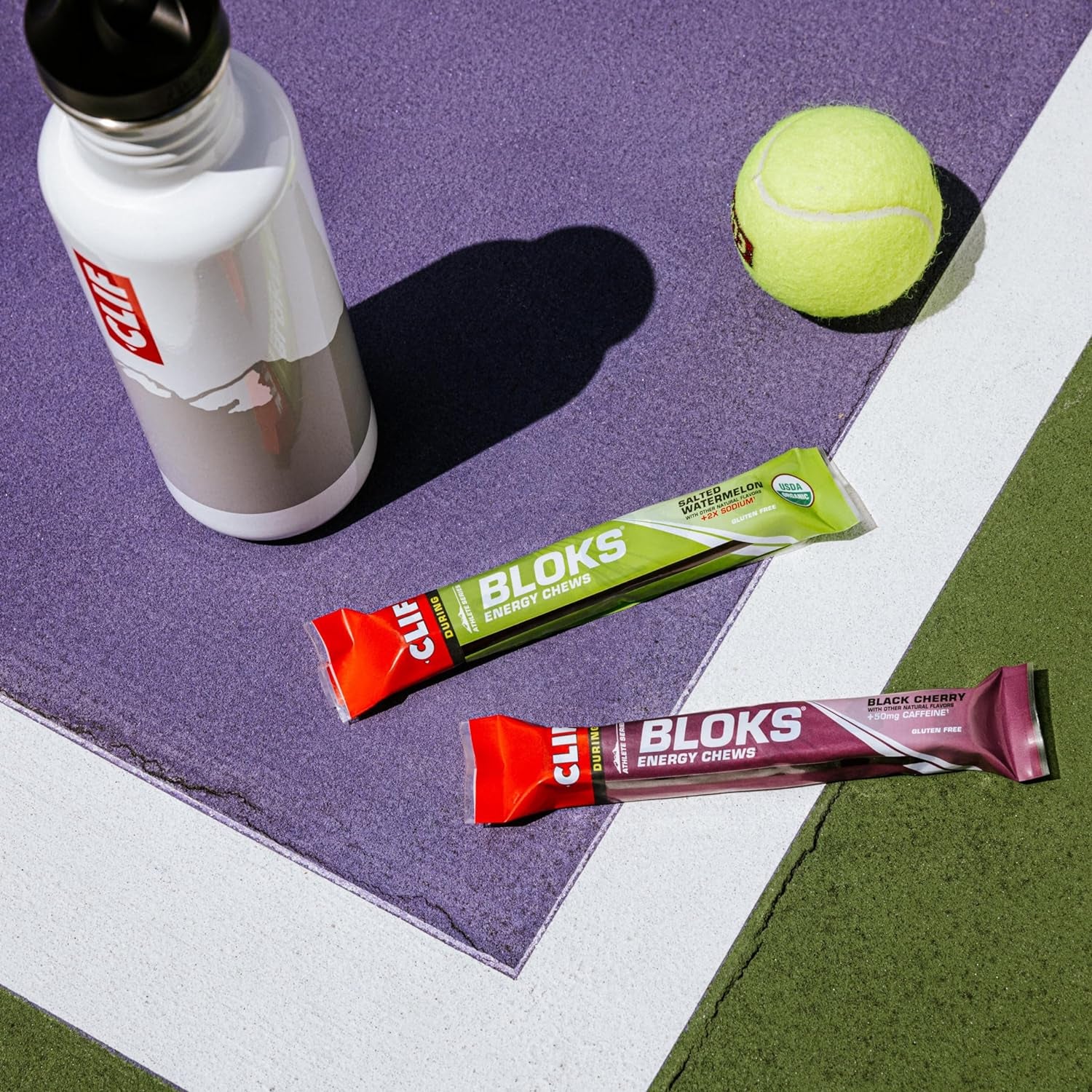 Proline Sports Nutrition Clif Bloks Energy Chews variety pack with non-GMO, plant-based quick carbs and electrolytes, 12-pack.