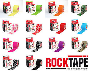 RockTape 2-inch x 16.4-foot kinesiology tape roll, showing the flexible, stretchable tape used for muscle support and injury prevention.