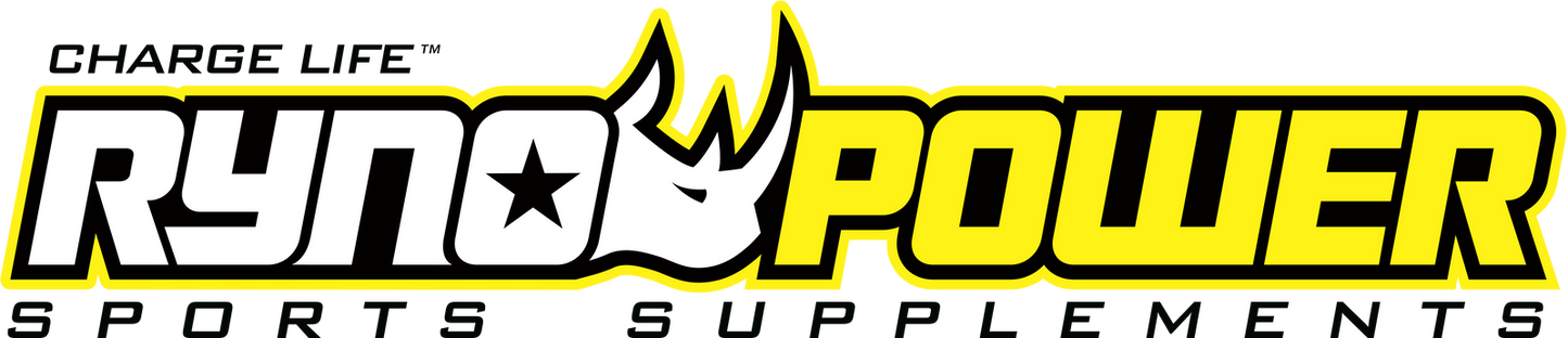 Ryno Power Gladiator Pre-Workout Drink Mix in a container with scoop, ready for mix, designed to boost energy and performance.