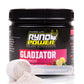 Ryno Power Gladiator Pre-Workout Drink Mix container with label, ready for fitness and energy boosting.