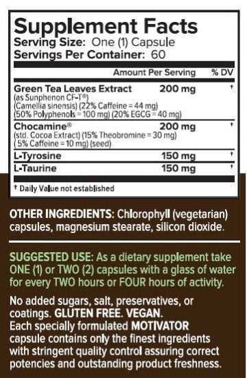 Ryno Power Motivation 60 capsules bottle with label showcasing supplements for focus and energy enhancement.