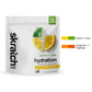 Skratch Labs Hydration Everyday Drink Mix packet with vibrant packaging and detailed ingredient information displayed.