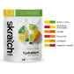 Skratch Labs Hydration Everyday Drink Mix packet with vibrant packaging and nutritional information displayed.