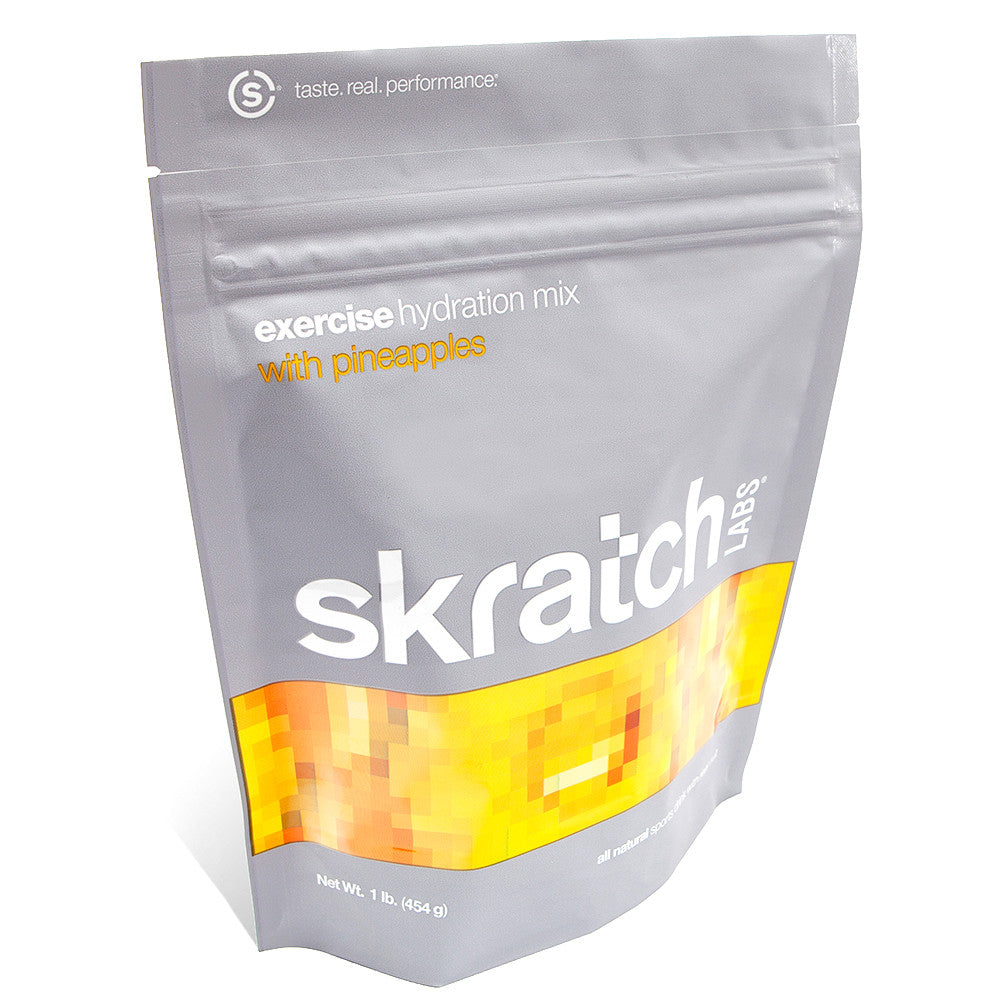 SkratchLabs Exercise Hydration Mix 1 lb. secret drink mix in a resealable bag, designed for quick hydration during workouts.