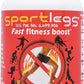 SportLegs endurance supplement, 120 capsules, designed to reduce muscle burn during workouts, in a clear bottle on a white background.