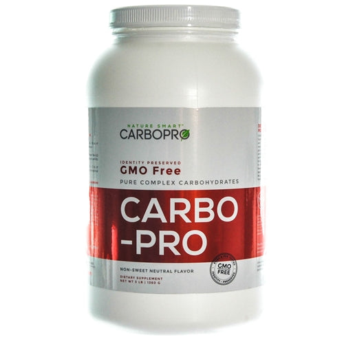 Carbo-Pro by SportQuest 3 lb energy drink powder package with detailed label and scoop visible.