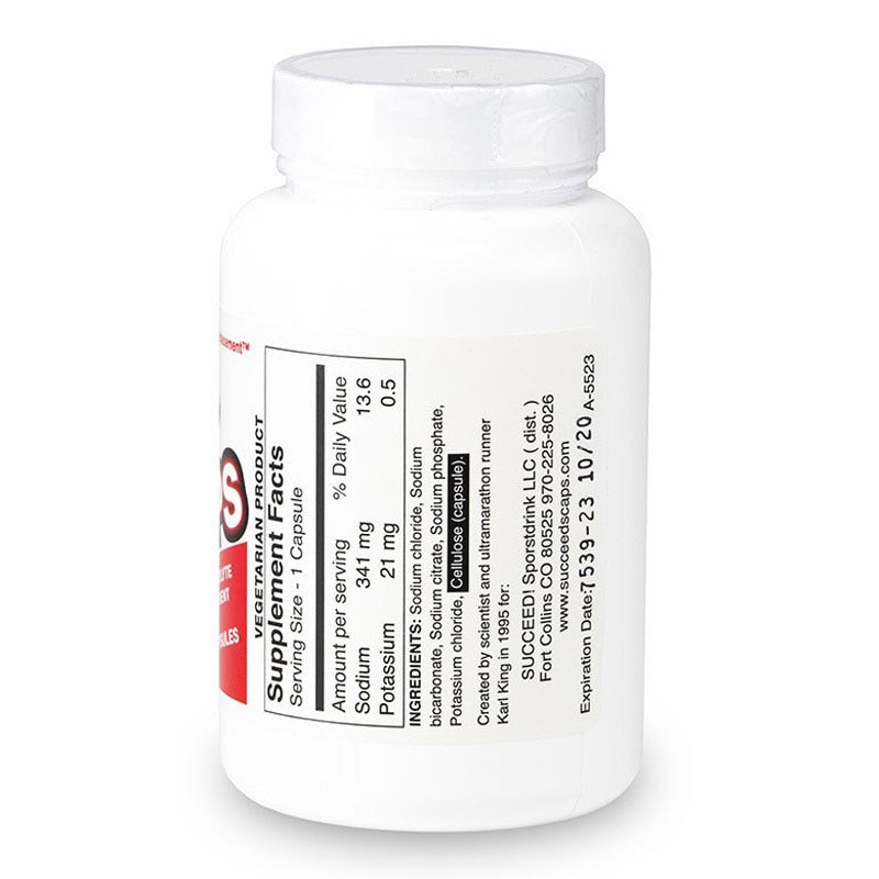 SUCCEED Sports Nutrition S!CAPS electrolyte replacement capsules, buffer electrolyte capsules, 100-count, designed for hydration.